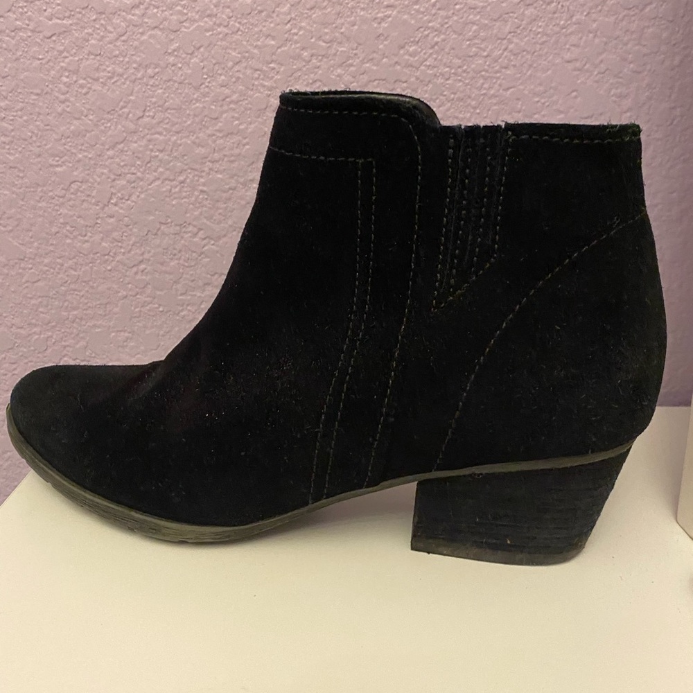 black suede booties